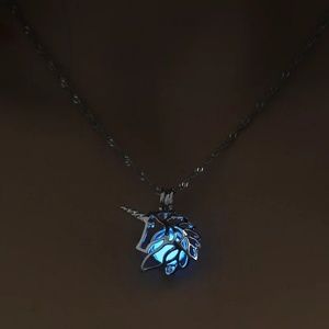 Glow in the dark Unicorn Pendant Necklace